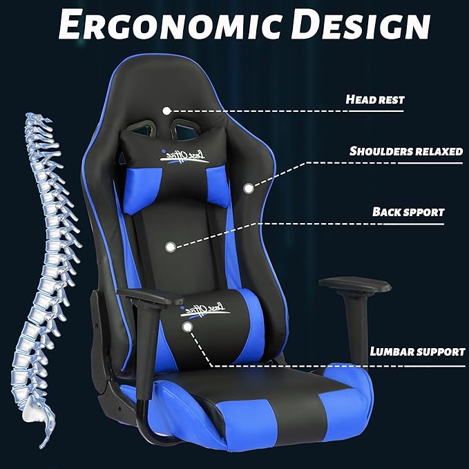Silla Gamer Chair - Adults &amp Kids PC Gaming Recliner with Headrest &amp Lumbar Support