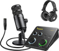 MAONO USB Audio Interface for PC &amp XLR Dynamic Microphone&amp Studio Headphone: Interface with XLR Input 24-bit/192kHz Routing Software Loopback for Recording Music Guitar Podcast Streaming