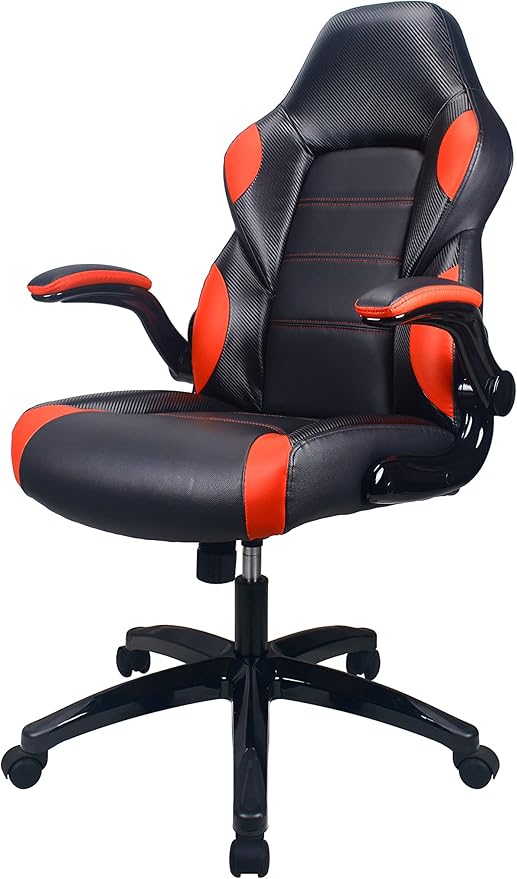 Playr Faux Leather Ergonomic Gaming Chair from Raynor Gaming (Red)