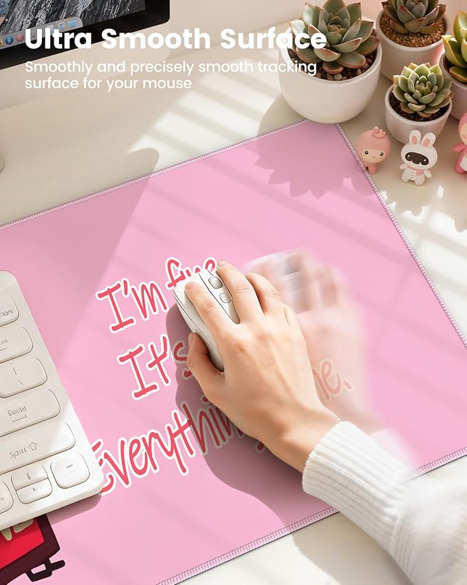 HAOCOO Funny Mouse Pad with Wrist Rest Ergonomic Mouse Pad with Wrist Support 4-in-1 Cute Desk Mat Set Keyboard Wrist Rest Office Desk Accessories