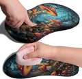 Ergonomic Joint Wrist Support Mouse Pad with Memory Foam Cushion Massage Bump Carpal Tunnel Pain Relief Mousepad Slope Design for Wrist Rest 11.8x7.9 in Mushroom
