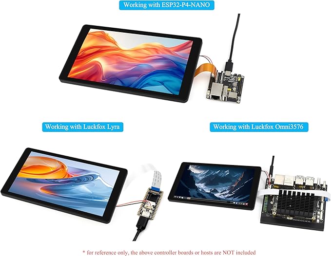 5inch DSI Capacitive Touch Screen Compatible with Raspberry Pi 5/4B/3B+/3A+/CM5/CM4 3+/ ESP32-P4 720 x 1280 IPS Display Optical Bonding Toughened Glass Panel 5-Point Touch Aluminum Alloy Case