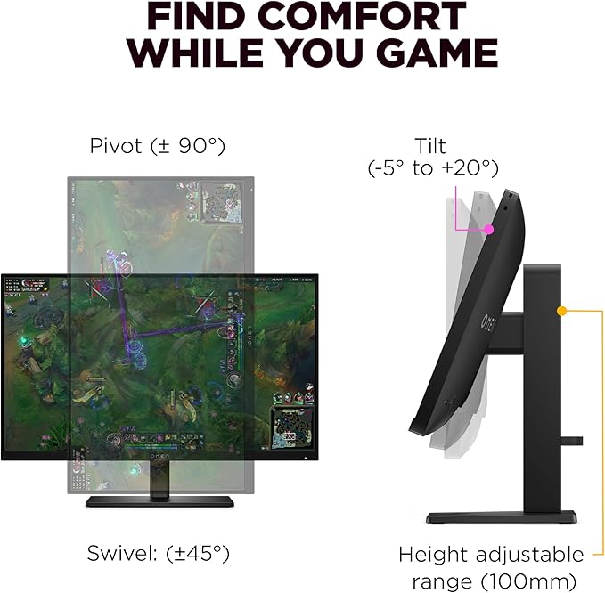 HP OMEN 24.5 inch FHD 360Hz Gaming Monitor FHD Display (1920 x 1080) IPS Panel Technology VESA DisplayHDR 400 1ms GtG (with Overdrive) NVIDIA G-SYNC Compatible Black OMEN 25 (2025)