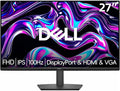 Dell 27 inch Monitor LED FHD - 100Hz Refresh Rate 1000:1 Contrast Ratio IPS AMD FreeSync - VESA Tilt Adjustability DisplayPort &amp HDMI &amp VGA Anti-Glare Black