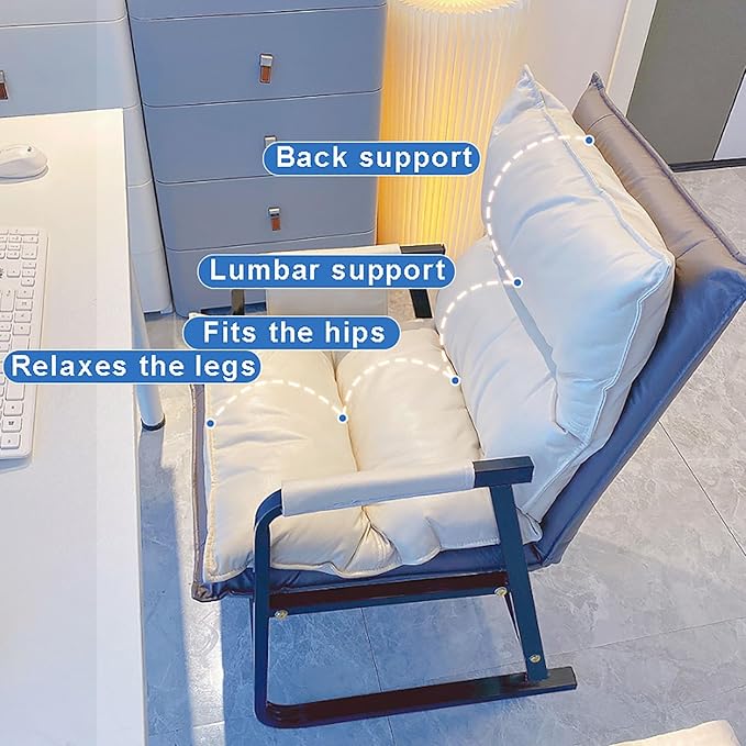 Accent Chair with Lumbar Support Super-Soft Adjustable Floor Relaxing Gaming Recliner Chair for Living Room Makeup Room Bedroom Home Office Kitchen