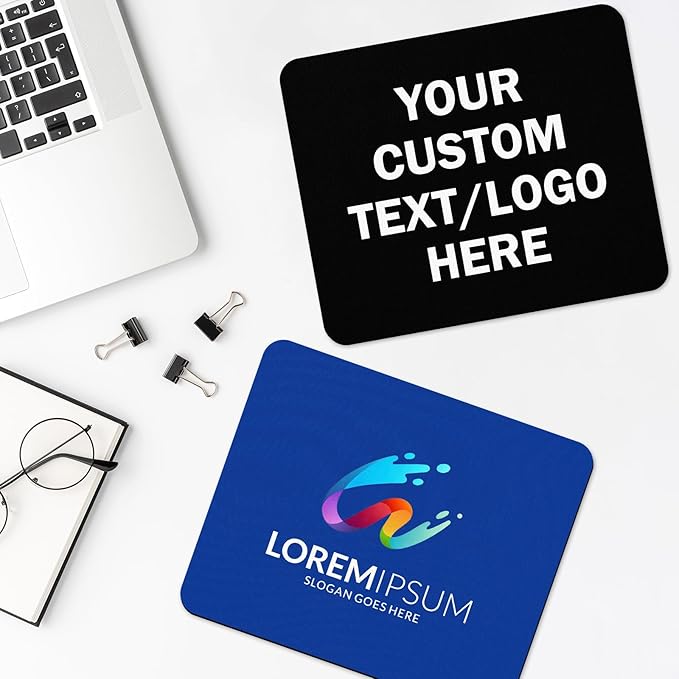 50 Packs Custom Mouse Pad Bulk with Photo Logo Personalized Image Text Laptop Desk Mat Sublimation Customized Non-Slip Desk Writing Pad for Office Home