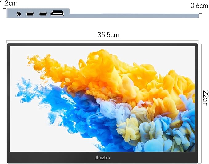 Touchscreen Portable Monitor 15.6 inch 1080P Ultra Slim and Lightweight Bezel Less FHD IPS HDR Gaming Monitor with Built-in Speakers and VESA for Laptop Mac PC PS4/5 Switch