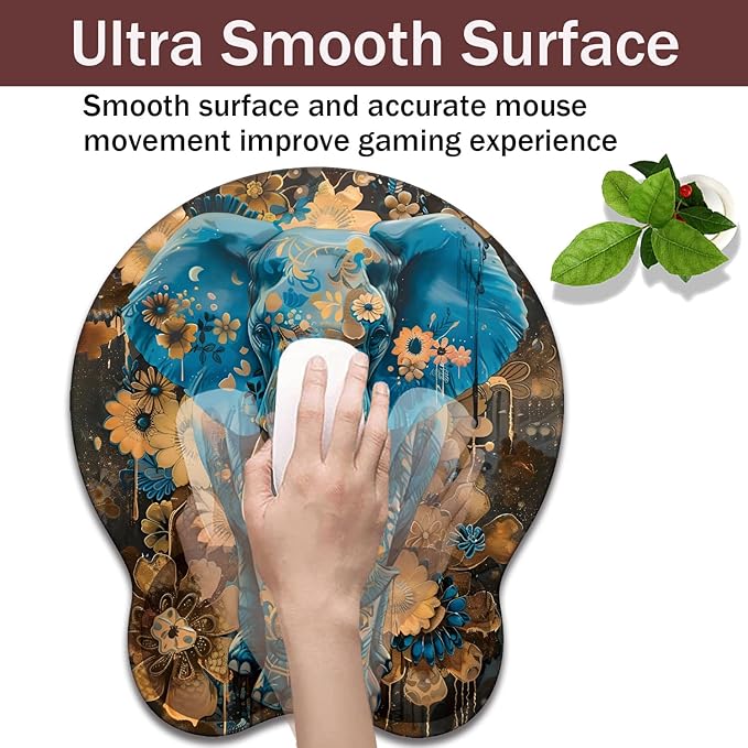 Keyboard Wrist Rest and Mouse Pad Wrist Support with Lace-Shaped Coaster Set Ergonomic Gel Memory Foam and Anti-Slip Base Easy Typing and Pain Relief - Blue Spotted Weevil