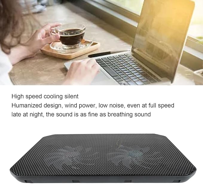 Laptop Cooler 7 Height Adjustments High Speed Cooling Low Noise Laptop Pad Cooling Pad Stand with LED Lights Fan Fan (M10B)
