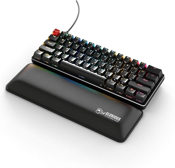 Glorious GMMK Modular Mechanical Gaming Keyboard - 60% Compact Size (61 Key) - RGB LED Backlit Brown Switches Hot Swap Switches (Black)(GMMK-Compact-BRN) (Renewed)