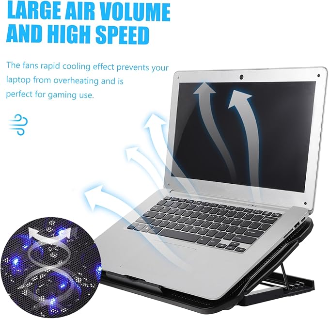 DOITOOL Laptop Cooler Stand Riser Heat Dissipation Rack for Laptop Double USB Ports Sturdy and Portable