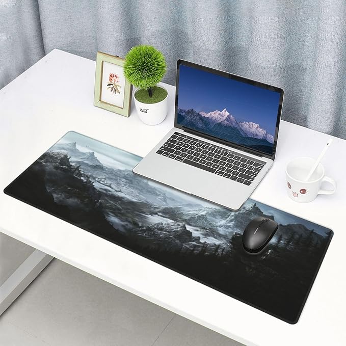 Generic Mouse Pad Non-Slip Rubber Base Mouse Pad Waterproof Desk Writing Mat for Office Home 12x31.5in Black4
