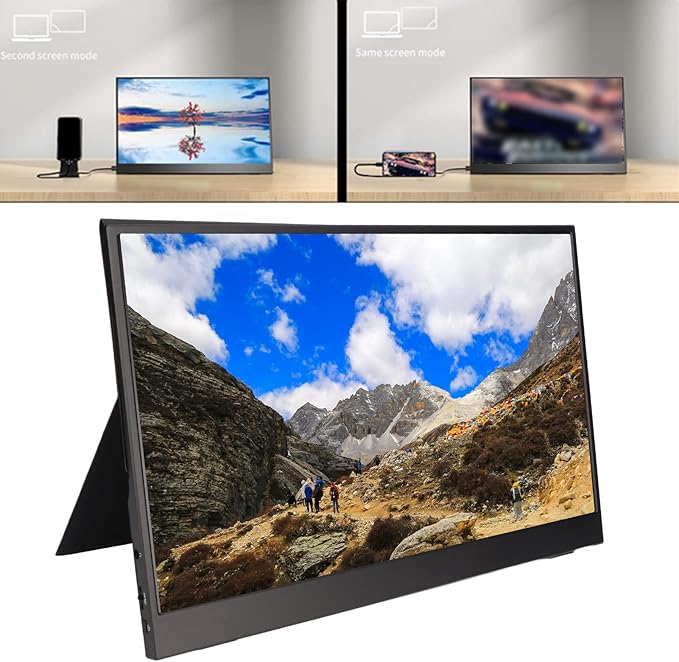 Dpofirs 15.6in 1920x1080 Full HD Computer Display Portable Travel Monitor USB C Gaming Monitor with HDMI 3.5mm Audio Type C Interface