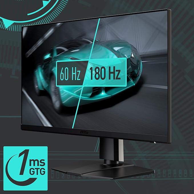 MSI G272QPF E2 27-inch 2560 x 1440 (QHD) Computer Monitor 180Hz Adaptive-Synch HDMI DisplayPort VESA Mountable Tilt Height Adjustable Speaker 1ms Black (Renewed)