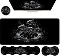 Ergonomic Keyboard Wrist Rest &amp Mouse Pad Wrist Rest SetXL Gaming Desk Mat 31.5x 11.8Non-Slip BaseMemory FoamEasy Typing Pain Relief for Office &amp HomeBlack White Dolphins Art