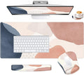 HAOCOO 4 in 1 Mouse Pad with Wrist Rest Set Desk MatGaming Mouse Pad Wrist Support and Keyboard Wrist RestNon Slip Keyboard Mat for Home OfiicePink Boho