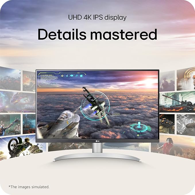 LG 27UP650K-W 27-inch Ultrafine 4K UHD (3840 x 2160) IPS Computer Monitor 60Hz 5ms DisplayHDR 400 Reader Mode Flicker Safe HDMI DisplayPort Tilt/Height/Pivot Adjustable Stand White