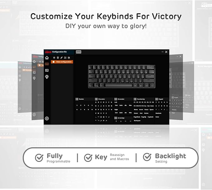 RK ROYAL KLUDGE RK61 Wireless 60% Triple Mode BT5.0/2.4G/USB-C Mechanical Keyboard 61 Keys Wireless Mechanical Keyboard Compact Gaming Keyboard with Software (Hot Swappable Blue Switch Black)