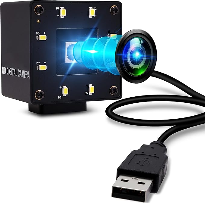 USB Camera 16MP Webcam Autofocus 68Degree Lens with Day and Night Vision Metal Case4K PC Camera UVC Plug and Play for Industrial Machine Video Webcam on ComputersJetson NanoRaspberry Pi