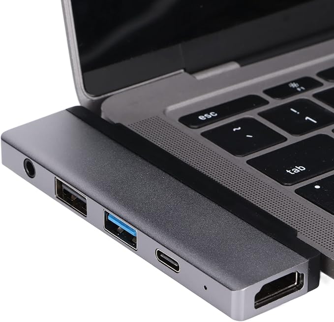5 in 1 USB3.0 Hub Docking Station with Type C to for iOS Tablet Pro 18 20 Supports 4K 60Hz Display 60W PD Charging 3.5mm Audio