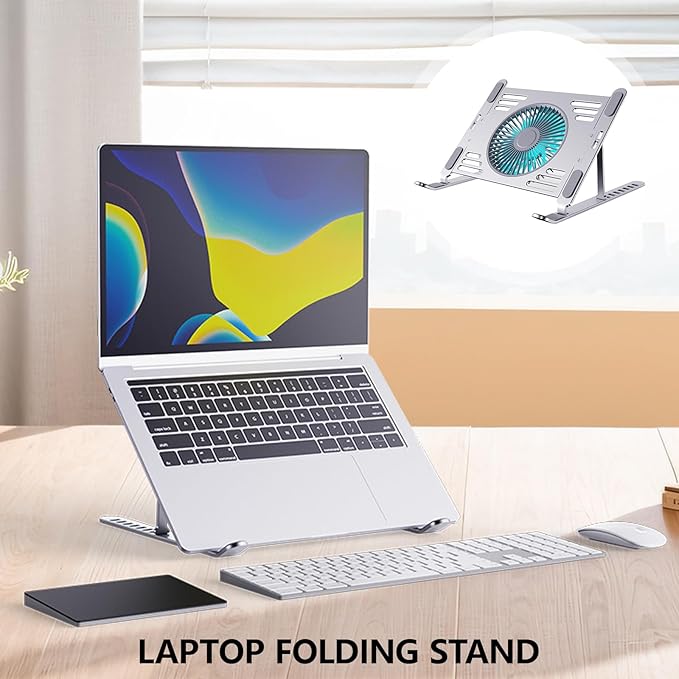 High Performances Laptop Stand Notebook Laptop Cooling Pad with Aluminum Panel and Customizable Fan Speeds Holder