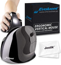 Evoluent Mouse VMDLW - VerticalMouse D Right Hand Ergonomic Design Evoluent Vertical Mouse D Large with Wireless Connection for Laptop and PC Plus Jestik Microfiber Cloth