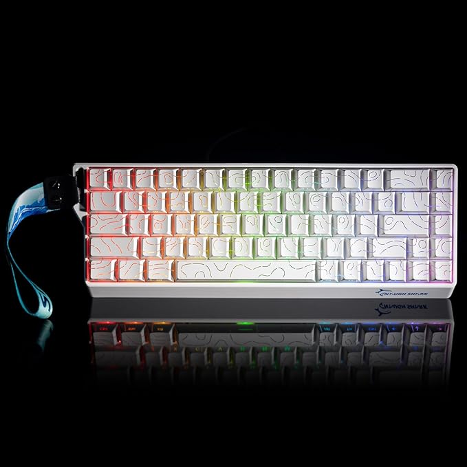 GK GAMAKAY x NaughShark NS68 Hall Effect Rapid Trigger Wireless Gaming Keyboard Bluetooth/USB-C/2.4GHz 8KHz Polling Rate 0.01mm RTOutemu Peach Crystal Magnetic Switch Keyboard (White-Side Printed)