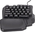 Sazao One Handed Gaming Keyboard Three Colors Backlight Wide Palm Rest 35 Keys Gaming Keyboard for Computer for Mobile Games