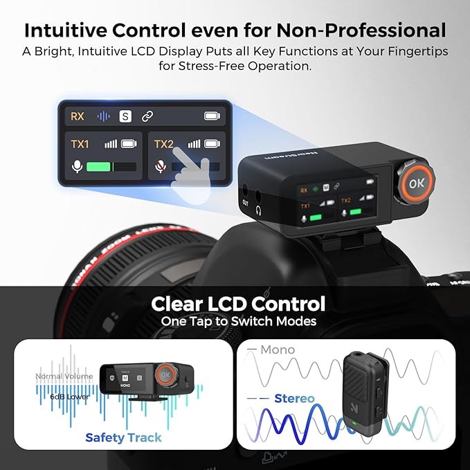 NearStream Professional Interview Equipment Kit – VM33 2K Streaming Camera &amp AWM28T Wireless Lavalier Microphone Camera and Wireless Mic Bundle for Interviews Podcasts YouTube &amp Livestreami