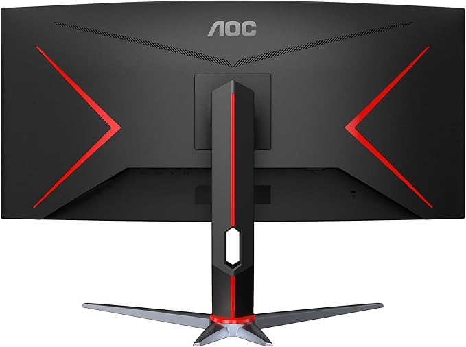 AOC CU34G2X 34 Curved Frameless Immersive Gaming Monitor UltraWide QHD 3440x1440 VA Panel 1ms 144Hz Adaptive-Sync Height Adjustable 3-Yr Zero Dead Pixels Black/Red