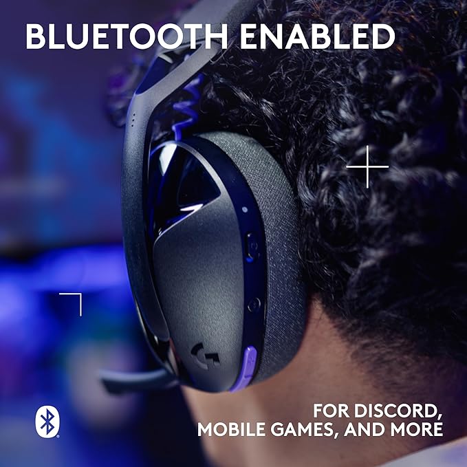 Logitech G321 Lightspeed Wireless Bluetooth Gaming Headset Dynamic Comfort and fit 16 kHz Boom mic 20+ hrs Battery PC PS4 PS5 Nintendo Switch Mobile - Black
