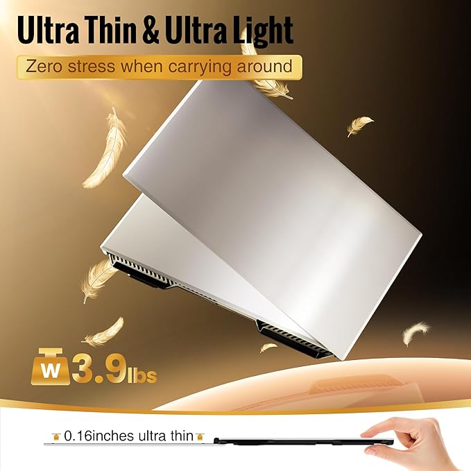 One Cable Connection Laptop Screen Extender Monitor Portable Ultra Thin 15.6 1080P FHD Triple ScreenFit for 13-17 Laptop Plug &amp Play Compatiable with Win/Mac/Chrome/Android