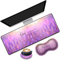 Desk Pad Gaming Mouse Pad + Wrist Rest Support Pad + Coaster 31.5'' × 11.8'' Durable Non-Slip Extended Computer Mouse Pad Suitable for Office and Home Quote Bible Verse Psalm 46:5