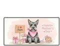 Happy Mother's Day Scottish Terrier Love Dog Mom Heart Flower Desk Mat Full Keyboard Mouse Pad Scottie Dog Lover Gifts Large Mousepad 12004