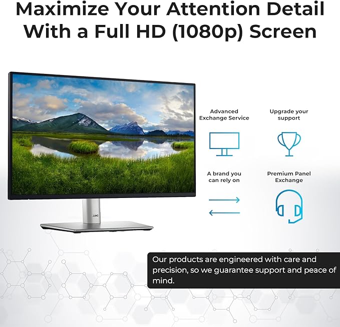 ANYHDD Dell P2725H 27 Full HD 1920 x 1080 Monitor - 1 Year Warranty Computer Monitor Screen Bundle with Power Cable USB 3.0 Upstream Cable DisplayPort + HDMI Cables + Cloth