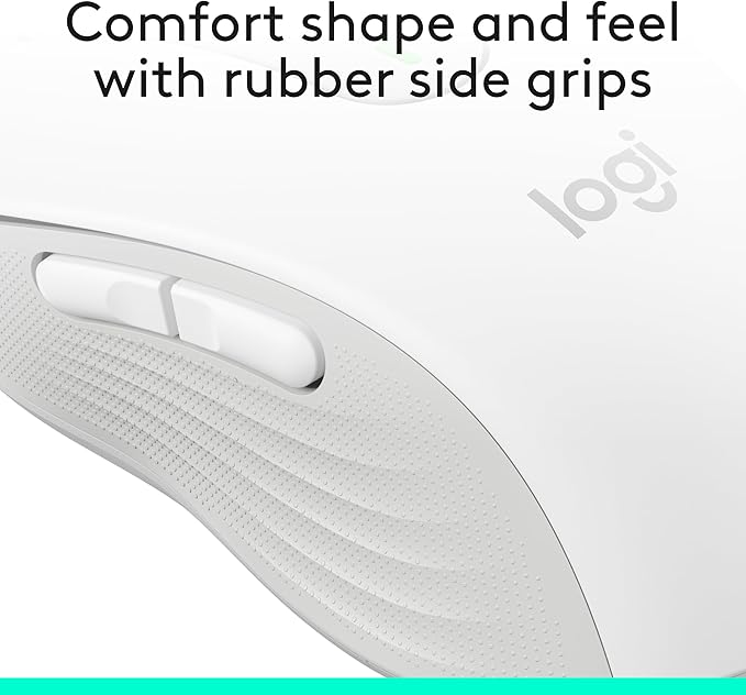 Logitech Signature M650 Wireless Mouse - for Small to Medium Sized Hands 2-Year Battery Silent Clicks Customizable Side Buttons Bluetooth for PC/Mac/Multi-Device/Chromebook - Off White