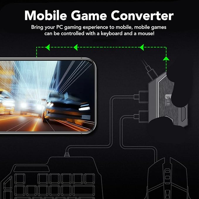 ZJchao RGB Backlit Keyboard Mouse Combo Single Hand Gaming Kit with Phone Stand Fast Charging for iOS
