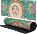 Head Case Designs Officially Licensed Frida Kahlo Oval Frame Birds Floral Art 37.4 x 15.75 x 0.16 inches (900 x 400 mm) - XL Gaming Office Desk PC Keyboard Mouse Mat Pad