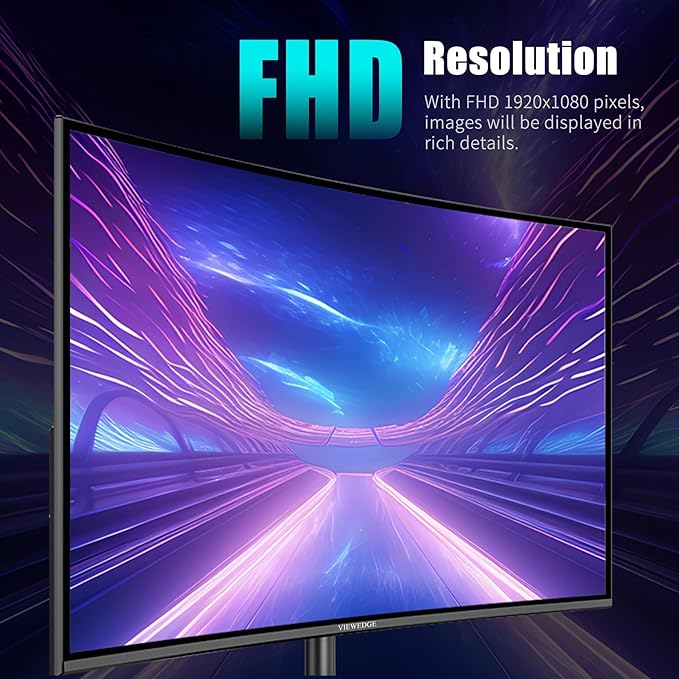 Viewedge 27 inch Curved Gaming Monitor 180Hz 1ms FHD 1920x1080P Computer Monitor1800R VA Screen 120% sRGB with FreeSync Low Motion Blur HDMI &amp DP Built-in Speakers