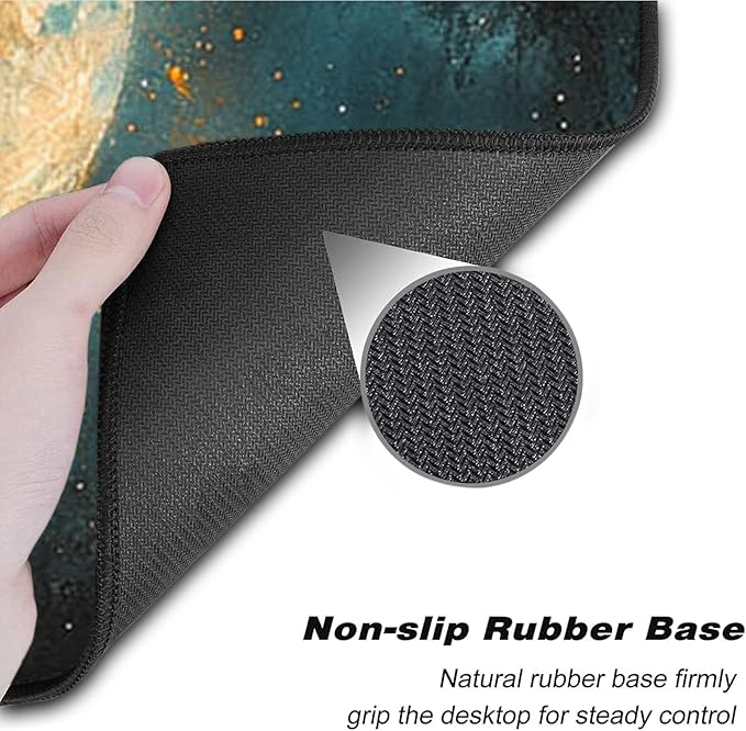 Keyboard Wrist Rest SetMemory Foam Wrist Support Mouse Pad31.5x11.8 Desk Mat for Comfortable Typing &amp Pain ReliefNon-Slip Base for Office &amp Home Use - Moon Phases