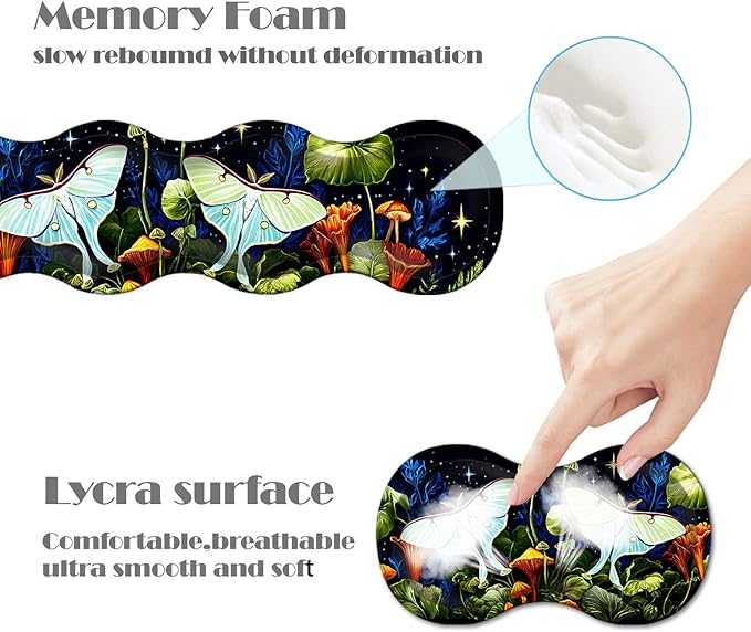 Ergonomic Keyboard Wrist Rest &amp Mouse Pad Wrist Rest SetXL Gaming Desk Mat 31.5x 11.8Non-Slip BaseMemory FoamEasy Typing Pain Relief for Office &amp HomeButterflies in Starry Forest