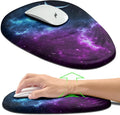 Hokafenle Ergonomic Mouse Pad Wrist Support Terraced Slope Carpal Tunnel Wrist Pad for Mouse with Unibody Memory Foam Wrist Rest Pain Relief Mousepad (Galaxy 11.8x7.9 in)