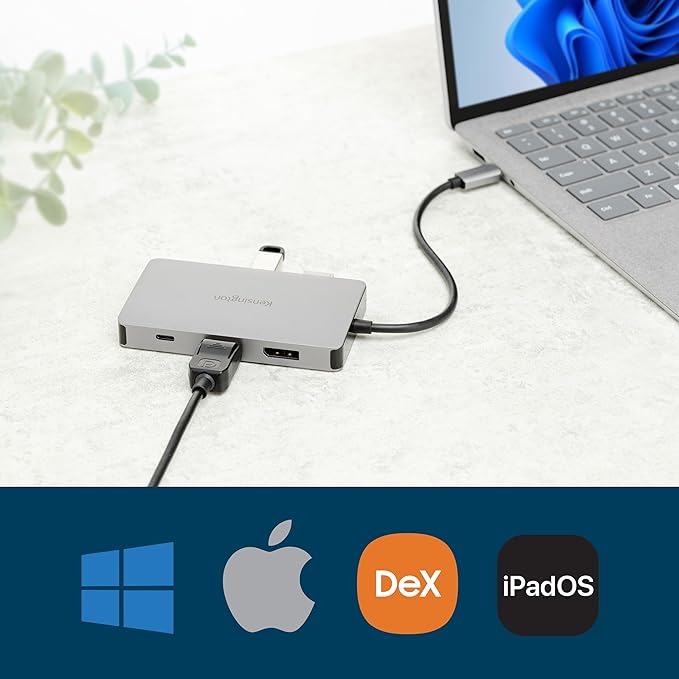 Kensington UH1450P Dual 4K Monitor USB Type C Hub Laptop Docking Stations with Dual 1.4++ DisplayPort Ports 85W Charging for Thunderbolt 3/4 and USB-C Devices 2X USB-A 1 USB Type C Port (K36900WW)