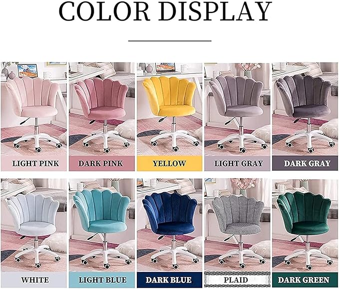 Office Velvet Swivel Chair Office Chair Ergonomic Office Chair Petal Wrap Design Computer Chair Gaming Gaming Chair Chair (Color:Dark Green)