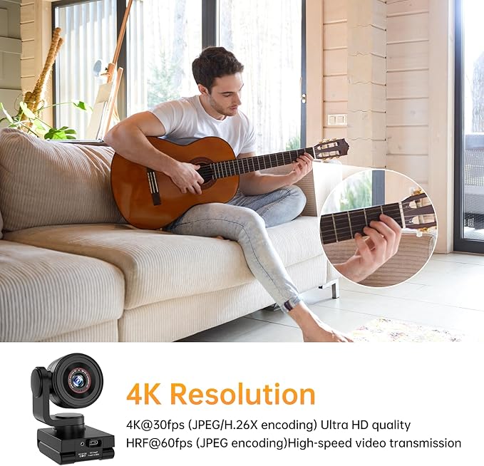 MT-VIKI 4K AI Webcam with PTZ TOF 0.2s Autofocus HDR 92°Wide Angle 4K@30/1080P@60 Gesture Control&ampSubject Tracking Dual Noise-Canceling Mics USB-C UVC for Zoom/Teams/OBS