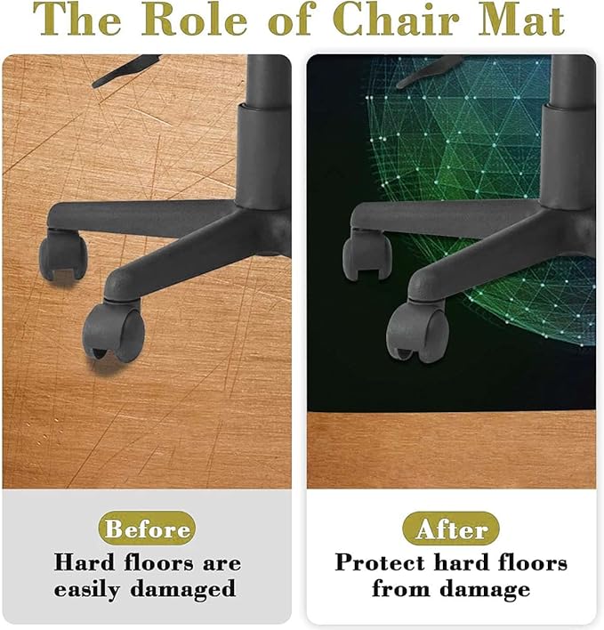Blue Purple Gaming Chair Mat Office Chair Mat Colorful Geometric Circular Motifs Hardwood Floor Floor Mats Office Chair Desk Chair Anti Slip Floor Protector Dark Blue Flower Diameter 47.2 in