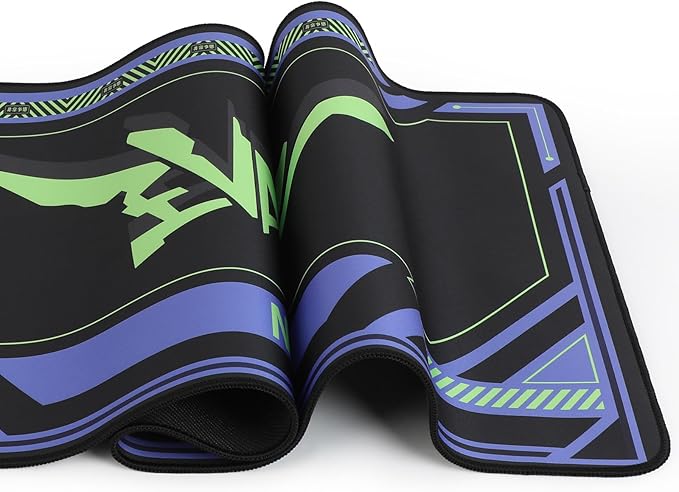Mouse pad - Inspired by NERV &amp Evangelion Sci-Fi Aesthetic Large 35.4x15.7 Anime-Themed Gaming Desk Mat