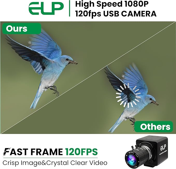 ELP 12mp USB Camera Manual Zoom Webcam for Computer 1080P 120fps Variable Focus Lightburn Camera High Speed 3.6-10mm 3X Zoom USB2.0 PC Cam Varifocal USB Security Webcamera for Video Conference