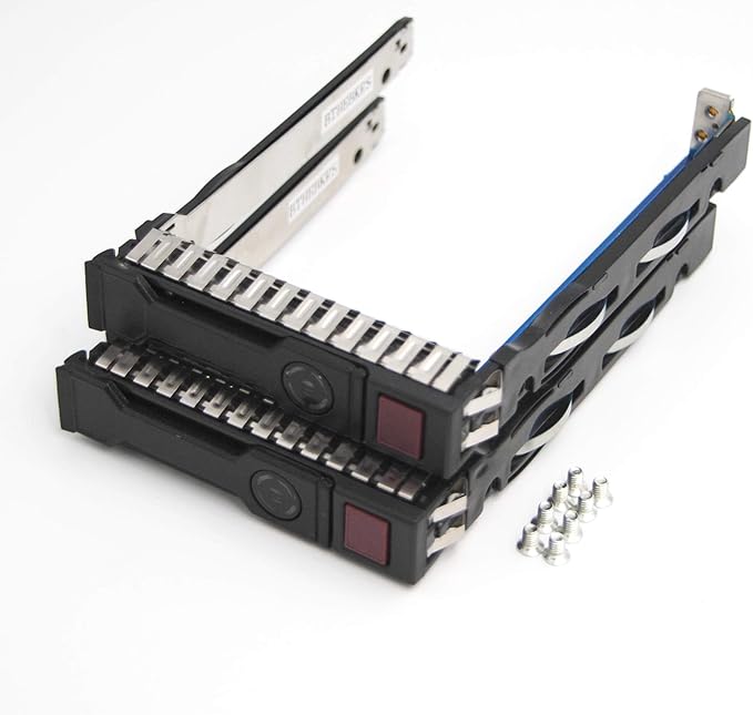 2-Pack 2.5 SFF SAS SATA SSD Hard Drive Carrier Tray Caddy 651687-001 651699-001 Compatible for Proliant ML310 ML110 ML350 DL360p DL380P DL160 DL388 DL560 DL180 DL120 SL250S SL230S Gen8 G8 Gen9 G9