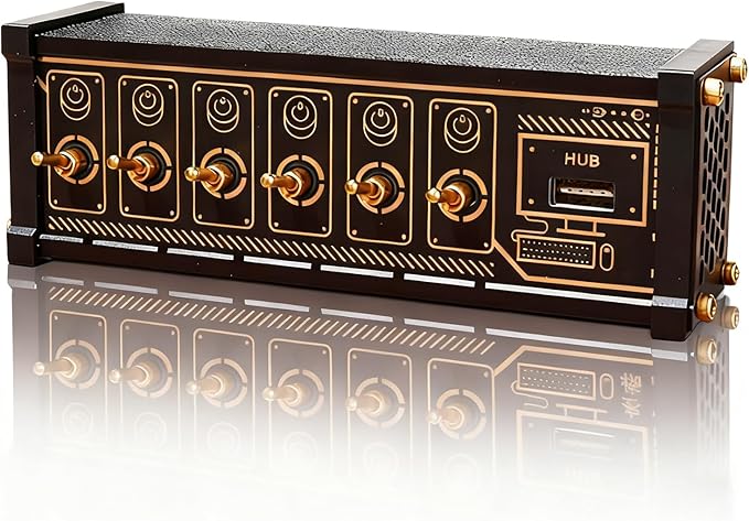 6 Ports USB C Splitter USB Hub Retro U6 6 Port USB Docking Station W/LED Status Light 4 Data Ports Metal Toggle Switch 9 USB Outputs for Phones Tablets and Gadgets